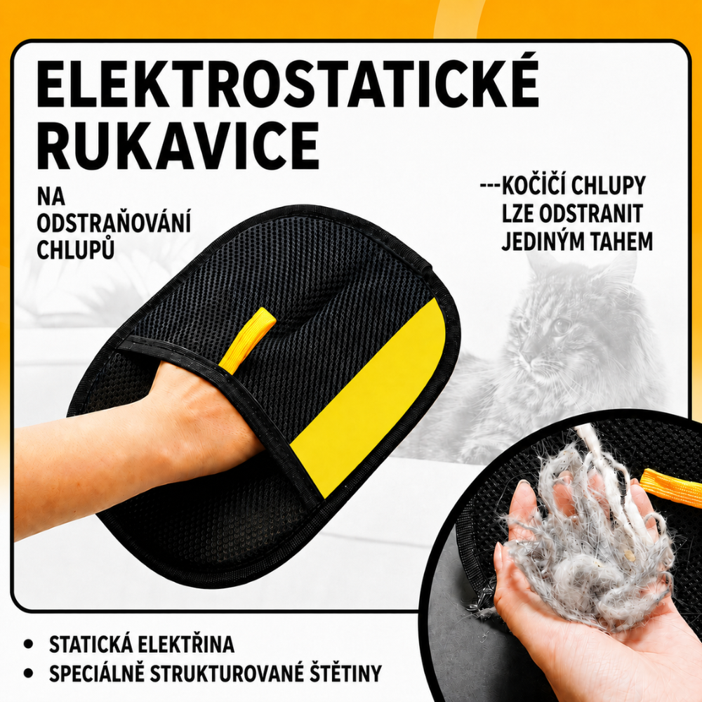 MONORA - Opakovaně použitelné rukavice na odstraňování srsti zvířat